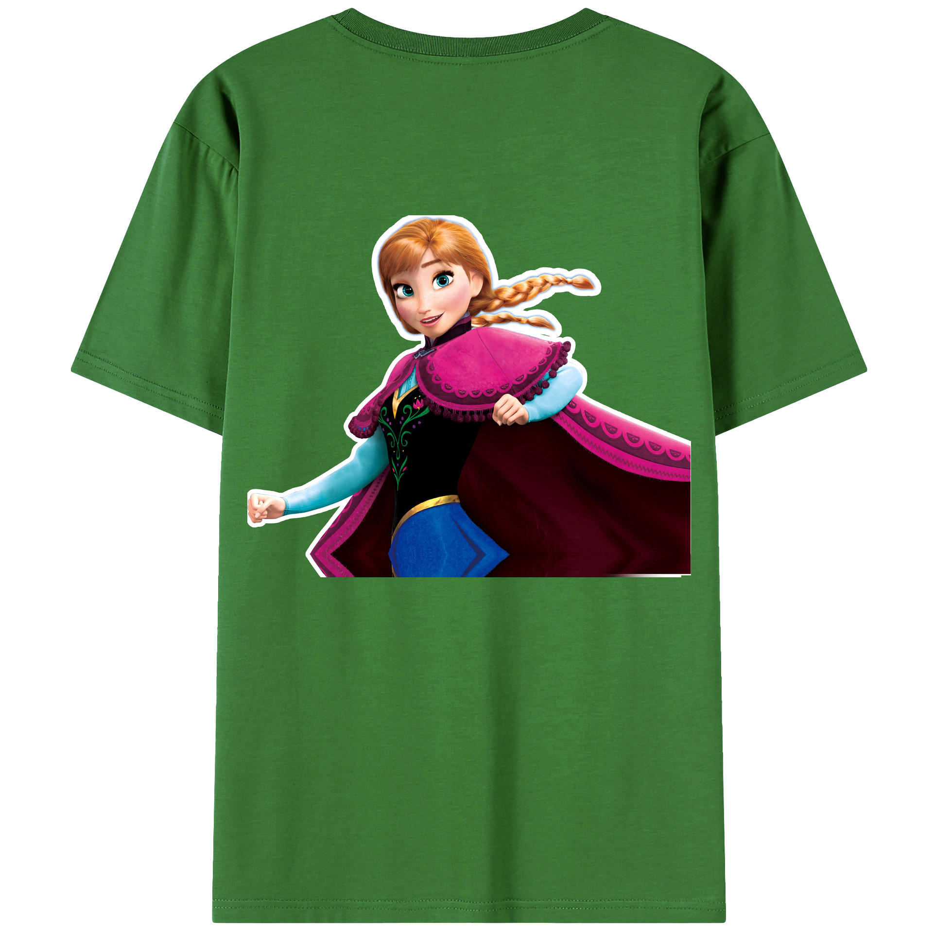 （画像用） アナと雪の女王 アンナ エルサ Frozen Anna Elsa レディース半袖Tシャツ(バックプリント)